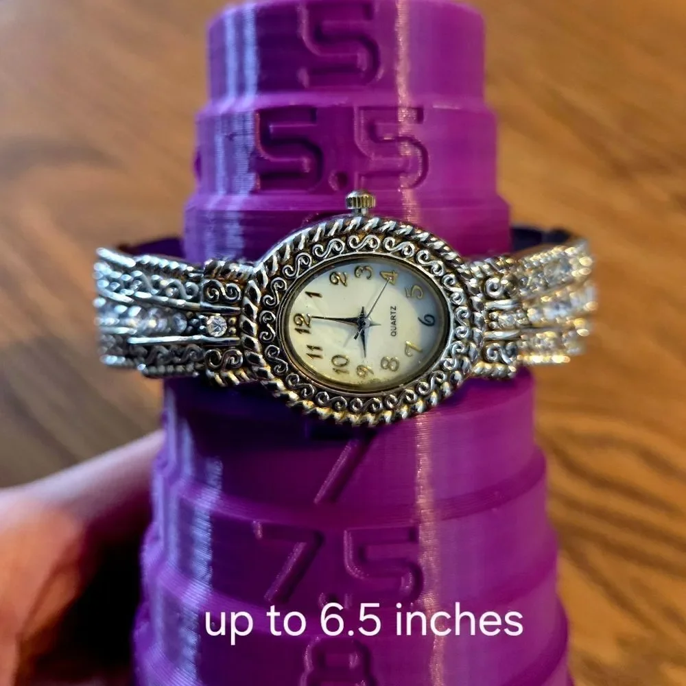 ACCUTIME WATCH CORP. Silver And Crystal Watch STATEMENT MAKING